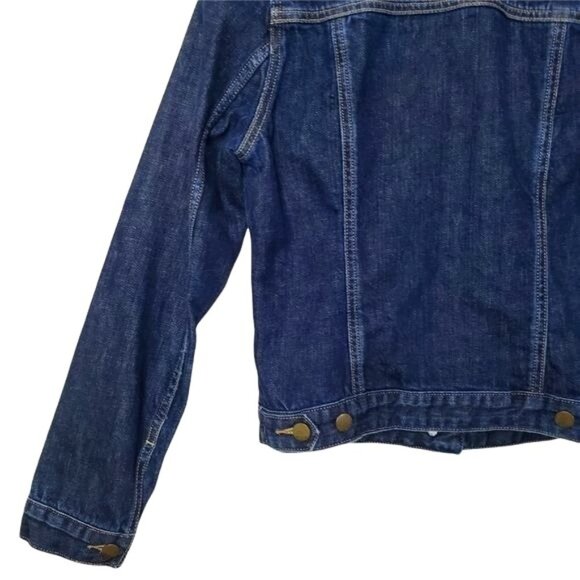 GAP Womens Jacket SZ S Denim Blue Button Long Sleeves Crop Stretchy Y2K 90's - Picture 8 of 10